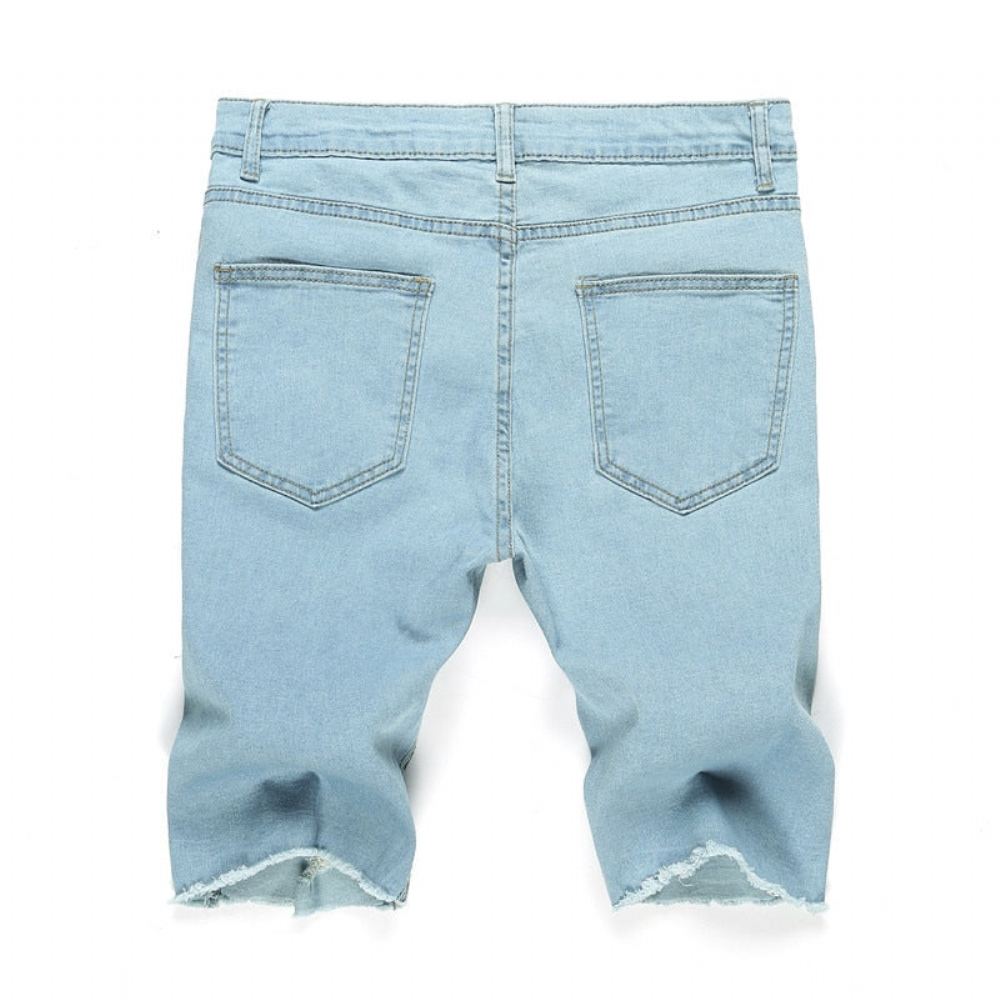 Miesten Shortsit Tuotemerkki Destroyed Skinny Frayed Farkut