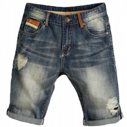 Shortsit Miesten Hole Jeans Löysät Cowboy-shortsit