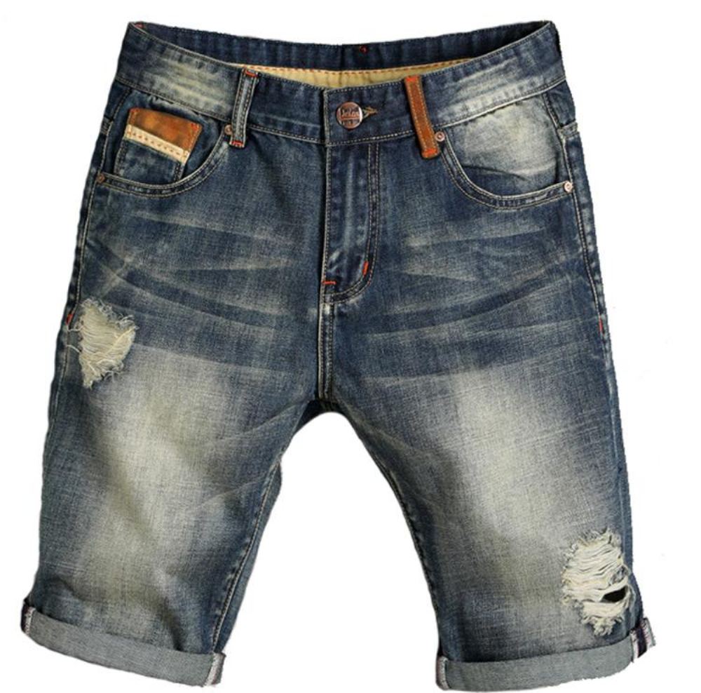 Shortsit Miesten Hole Jeans Löysät Cowboy-shortsit