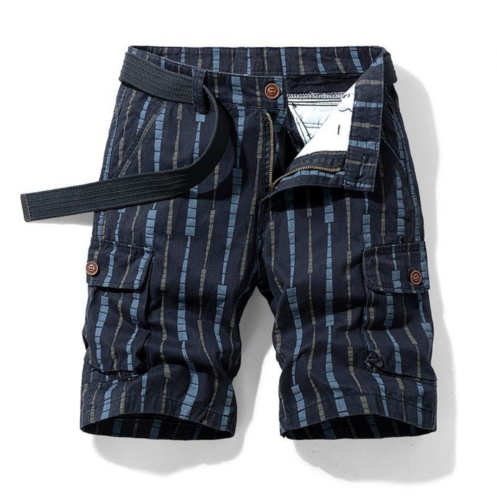 Shortsit Miesten Retro Klassinen Pystykuvioinen Rantashortsi