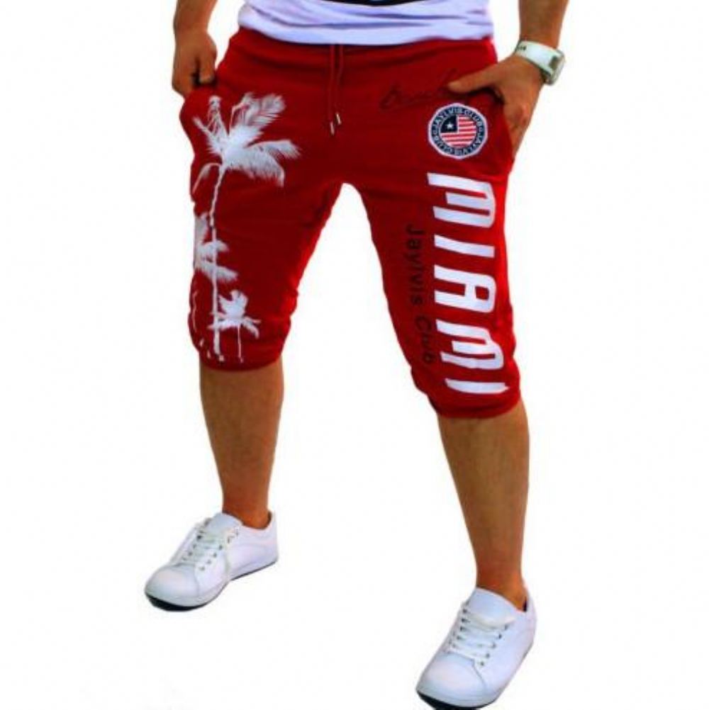 Shortsit Miesten Sukkahousut Compression Palm Print Design Bermuda
